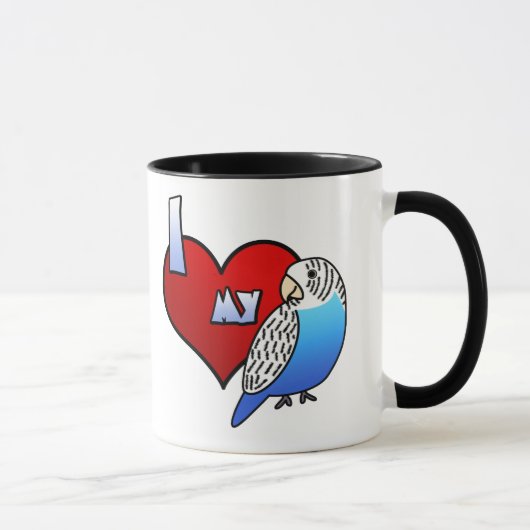 I Liebe mein Budgie Tasse (Rechts)