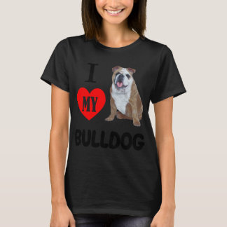 I LIEBE MEIN BULLDOG Hund Tiertier T-Shirt
