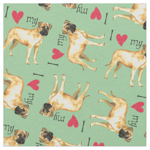 I Liebe mein Bullmastiff Stoff