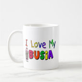 I Liebe mein Busia (polnische Großmutter) Kaffeetasse (Links)