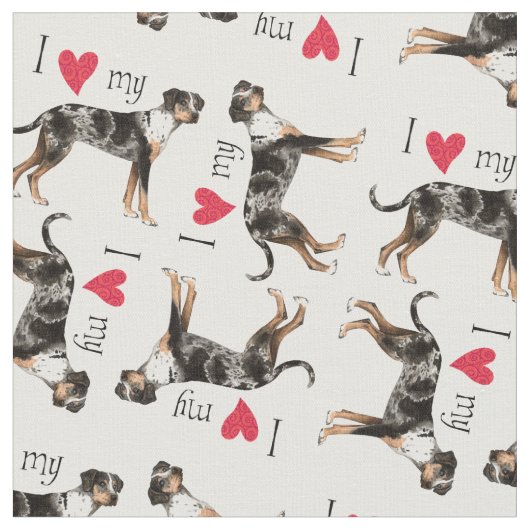 I Liebe mein Catahoula Leopard-Hund Stoff (Nahaufnahme)