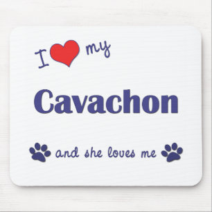 I Liebe mein Cavachon (weiblicher Hund) Mousepad