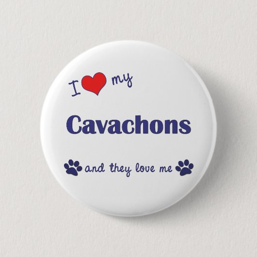 I Liebe mein Cavachons (mehrfache Hunde) Button (Vorderseite)