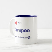 I Liebe mein Cavapoo (weiblicher Hund) Zweifarbige Tasse (Vorderseite Links)