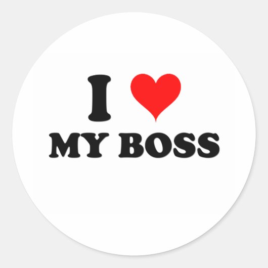 I Liebe mein Chef Runder Aufkleber (Vorderseite)