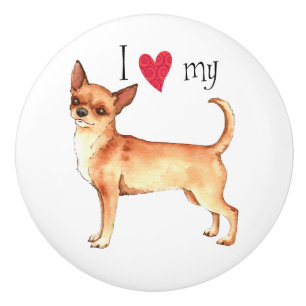 I Liebe mein Chihuahua Keramikknauf