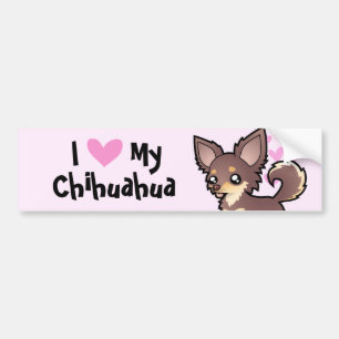 I Liebe mein Chihuahua (langer Mantel) Autoaufkleber