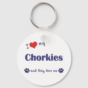 I Liebe mein Chorkies (mehrfache Hunde) Schlüsselanhänger