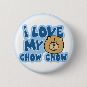 I Liebe mein Chow-Chow Chow-Chow Knopf Button