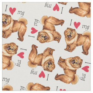 I Liebe mein Chow-Chow Chow-Chow Stoff