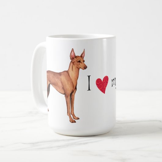 I Liebe mein Cirneco dell'Etna Kaffeetasse (Vorderseite Links)