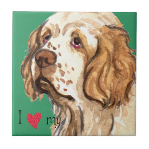 I Liebe mein Clumber Spaniel Fliese