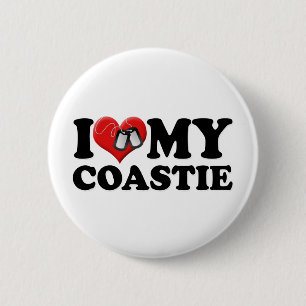 I Liebe mein Coastie Button