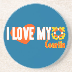 I Liebe mein Coastie! Sandstein Untersetzer