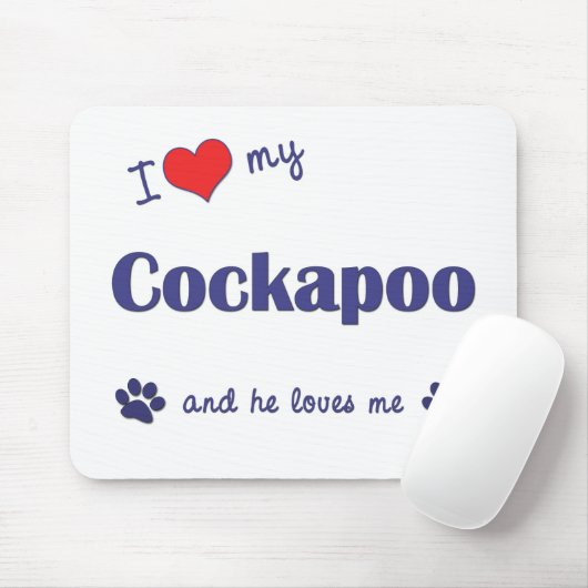 I Liebe mein Cockapoo (männlicher Hund) Mousepad (Mit Mouse)