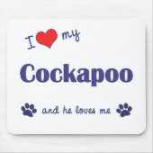 I Liebe mein Cockapoo (männlicher Hund) Mousepad (Vorne)