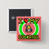 I Liebe mein Cockatiel Button (Vorne & Hinten)