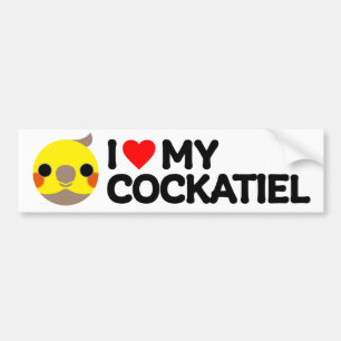 I LIEBE MEIN COCKATIEL - Zimt männlich Autoaufkleber