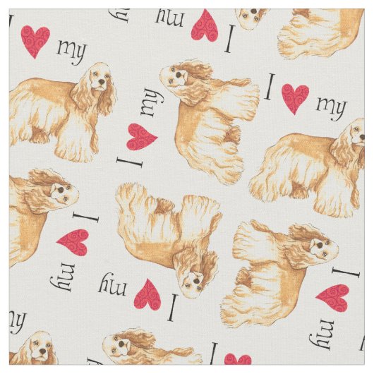 I Liebe mein Cockerspaniel Stoff (Nahaufnahme)