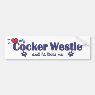 I Liebe mein Cockerspaniel Westie (männlicher Autoaufkleber
