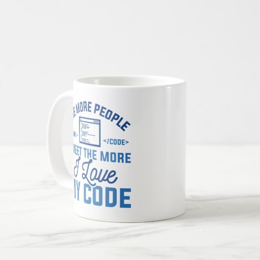 I Liebe Mein Code Kaffeetasse (Vorderseite Links)