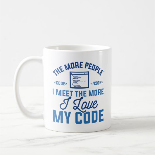 I Liebe Mein Code Kaffeetasse (Links)
