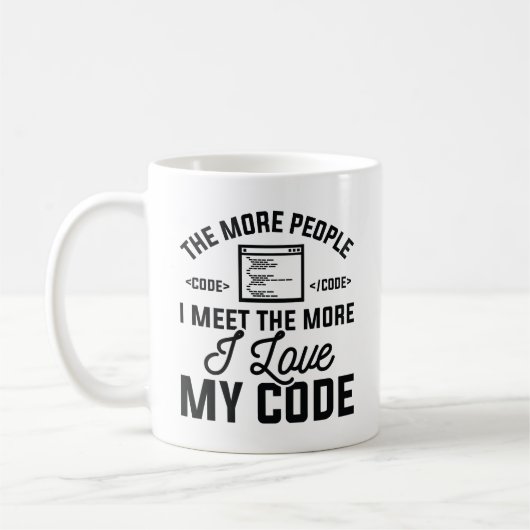 I Liebe Mein Code Kaffeetasse (Links)