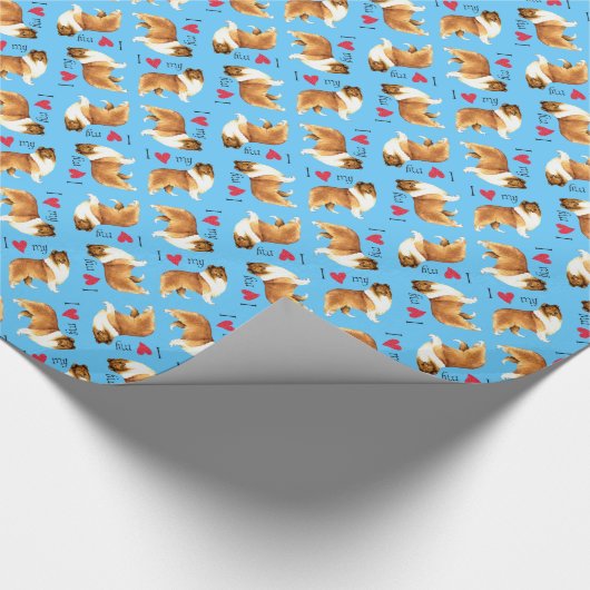 I Liebe mein Collie Geschenkpapier (Ecke)
