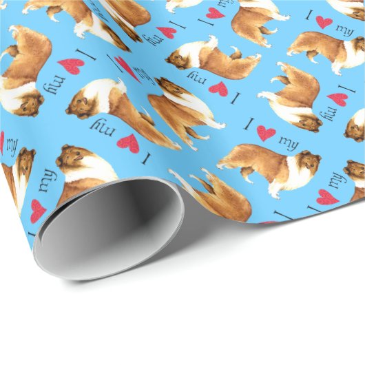 I Liebe mein Collie Geschenkpapier (Rolleneckpunkt)