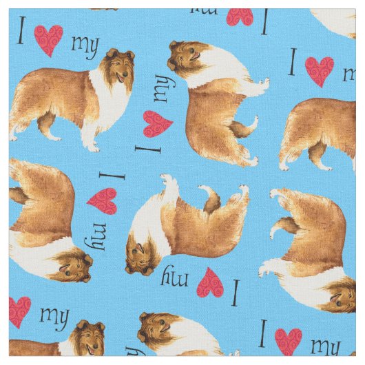 I Liebe mein Collie Stoff (Nahaufnahme)