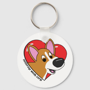 I Liebe mein Corgi-Schlüsselanhänger (Cartoon) Schlüsselanhänger