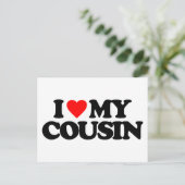 I LIEBE MEIN COUSIN POSTKARTE (Stehend Vorderseite)