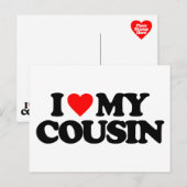 I LIEBE MEIN COUSIN POSTKARTE (Vorne/Hinten)