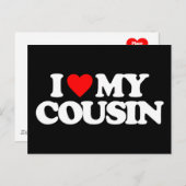 I LIEBE MEIN COUSIN POSTKARTE (Vorne/Hinten)