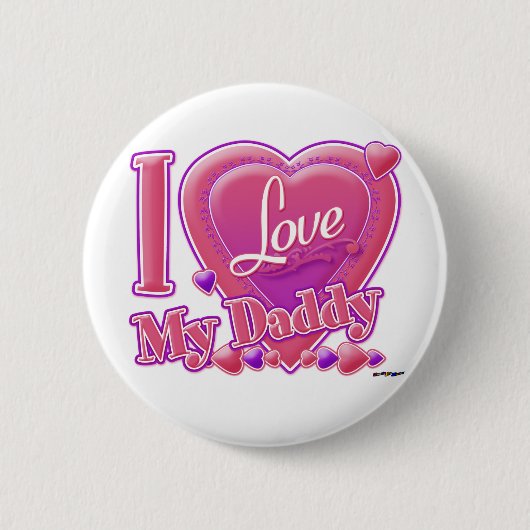 I Liebe Mein Daddy pink/lila - Herz Button (Vorderseite)