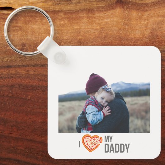 I LIEBE MEIN DADDY SCHLÜSSELANHÄNGER 2 FOTO CUSTOM (Vorderseite)