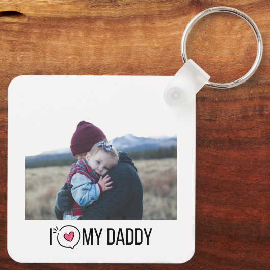 I LIEBE MEIN DADDY SCHLÜSSELANHÄNGER 2 FOTO CUSTOM (Rückseite)