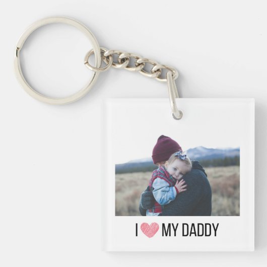 I LIEBE MEIN DADDY SCHLÜSSELANHÄNGER 2 FOTO CUSTOM (Vorderseite)
