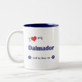 I Liebe mein Dalmador (männlicher Hund) Zweifarbige Tasse (Links)