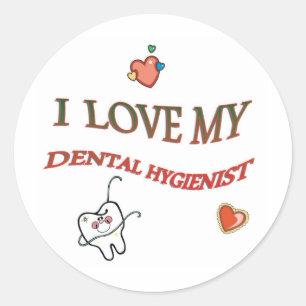 I LIEBE MEIN DENTAL HYGIENIST RUNDER AUFKLEBER