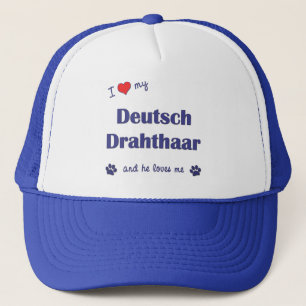 I Liebe mein Deutsch Drahthaar (männlicher Hund) Truckerkappe