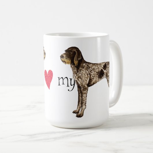 I Liebe mein deutscher Drahthaar-Zeiger Kaffeetasse (VorderseiteRechts)