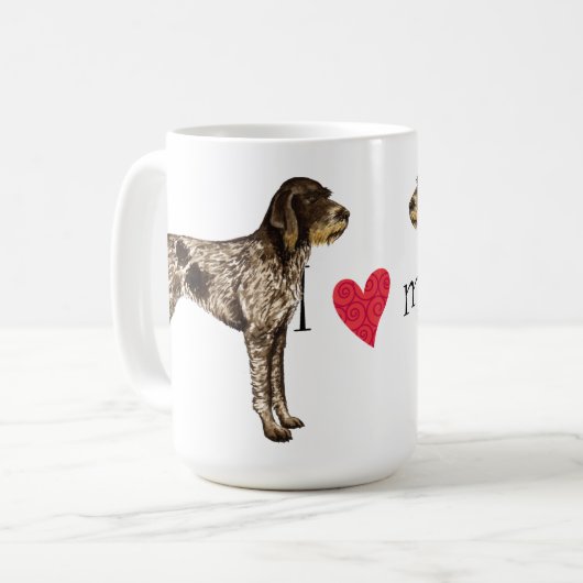 I Liebe mein deutscher Drahthaar-Zeiger Kaffeetasse (Vorderseite Links)