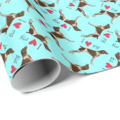 I Liebe mein deutscher kurzhaariger Zeiger Geschenkpapier (Rolleneckpunkt)