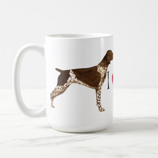 I Liebe mein deutscher kurzhaariger Zeiger Kaffeetasse (Links)