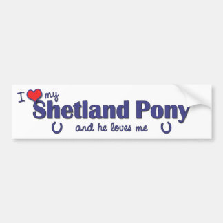 I Liebe mein die Shetlandinseln-Pony (männliches Autoaufkleber