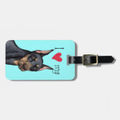 I Liebe mein Dobermann Gepäckanhänger (Vorderseite horizontal)