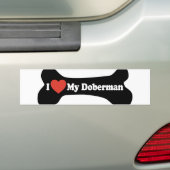 I Liebe mein Dobermann - Hundeknochen Autoaufkleber (Auf Auto)