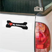 I Liebe mein Dobermann - Hundeknochen Autoaufkleber (Auf Lkw)