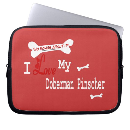 I Liebe mein DobermannPinscher Laptopschutzhülle (Vorderseite)